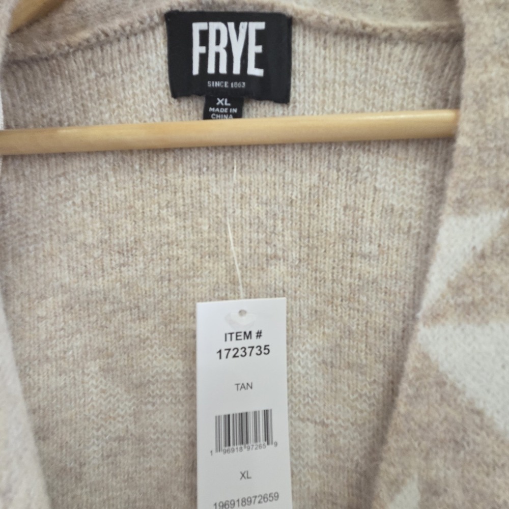 FRYE NWT Cozy Knit Cardigan Sweater Aztec Western Print Womens XL - Picture 2 of 5